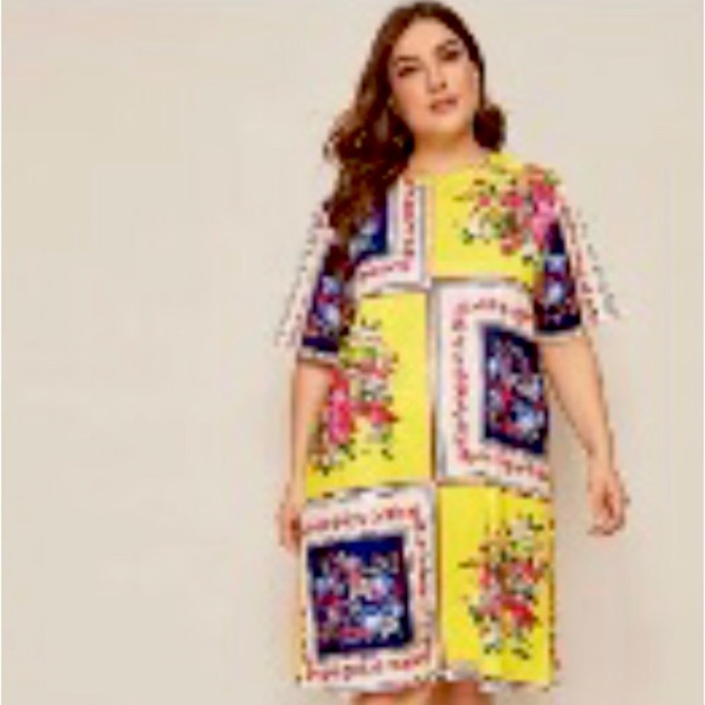 💛💙❤️ Floral Print Dress